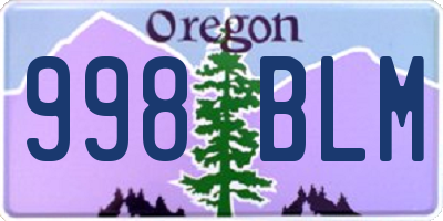 OR license plate 998BLM