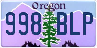 OR license plate 998BLP