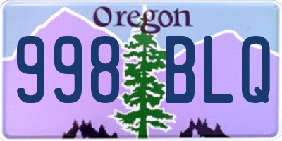 OR license plate 998BLQ