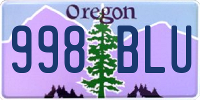 OR license plate 998BLU