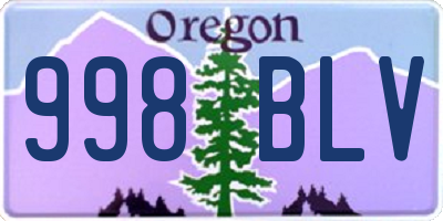 OR license plate 998BLV
