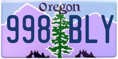 OR license plate 998BLY