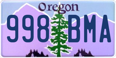 OR license plate 998BMA