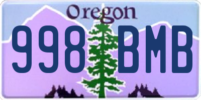 OR license plate 998BMB