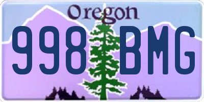 OR license plate 998BMG