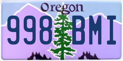 OR license plate 998BMI