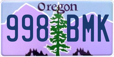 OR license plate 998BMK