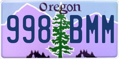 OR license plate 998BMM