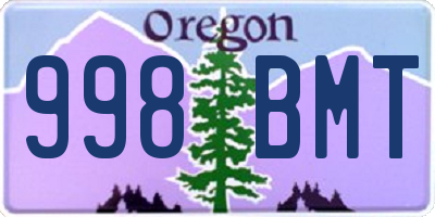 OR license plate 998BMT