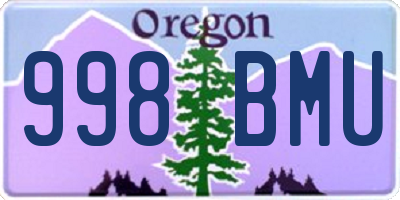 OR license plate 998BMU