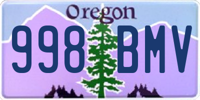 OR license plate 998BMV