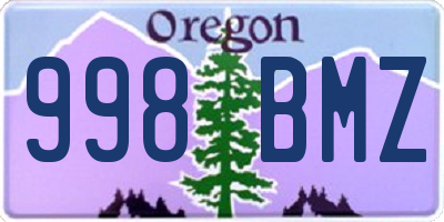 OR license plate 998BMZ