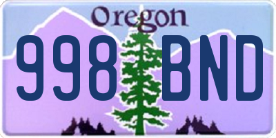 OR license plate 998BND
