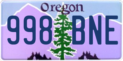 OR license plate 998BNE