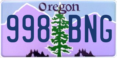 OR license plate 998BNG