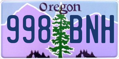 OR license plate 998BNH