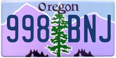 OR license plate 998BNJ