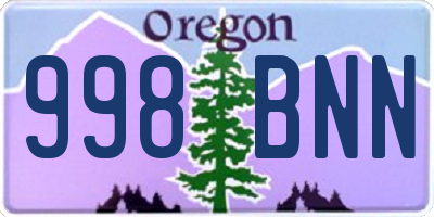 OR license plate 998BNN
