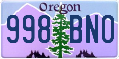 OR license plate 998BNO