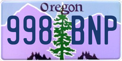 OR license plate 998BNP