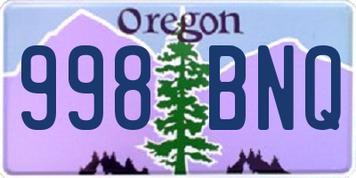 OR license plate 998BNQ