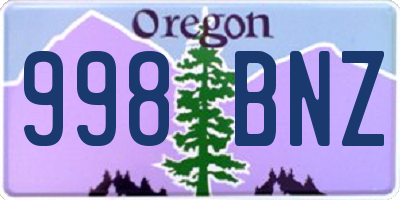OR license plate 998BNZ