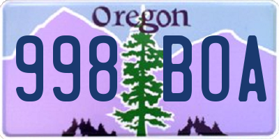 OR license plate 998BOA