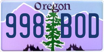 OR license plate 998BOD