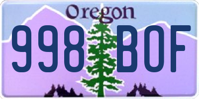 OR license plate 998BOF