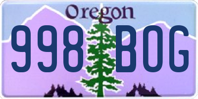 OR license plate 998BOG