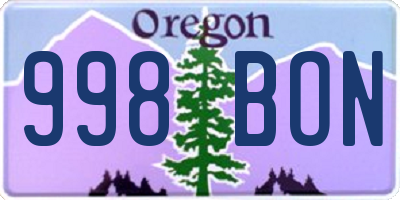 OR license plate 998BON