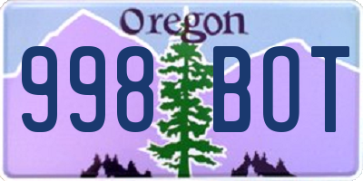 OR license plate 998BOT