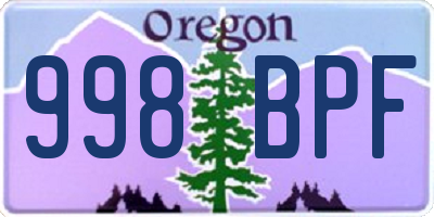 OR license plate 998BPF