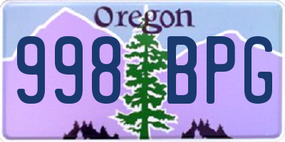 OR license plate 998BPG