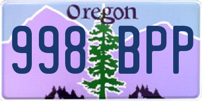OR license plate 998BPP