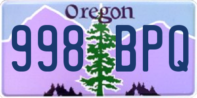 OR license plate 998BPQ