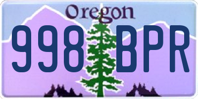 OR license plate 998BPR