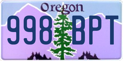 OR license plate 998BPT