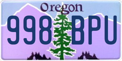 OR license plate 998BPU
