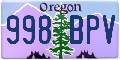 OR license plate 998BPV