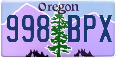 OR license plate 998BPX