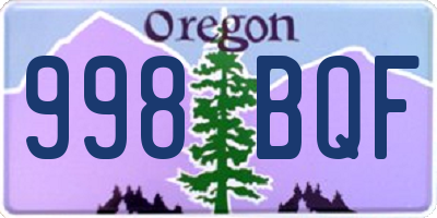 OR license plate 998BQF