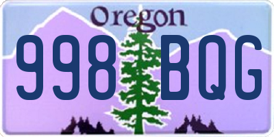 OR license plate 998BQG