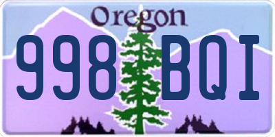 OR license plate 998BQI