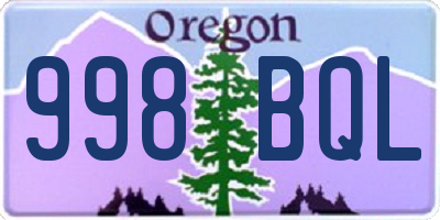 OR license plate 998BQL