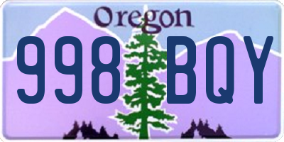 OR license plate 998BQY