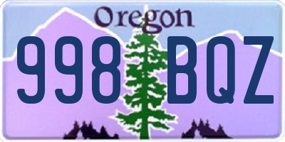 OR license plate 998BQZ