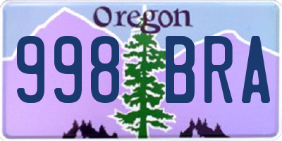 OR license plate 998BRA
