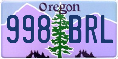 OR license plate 998BRL