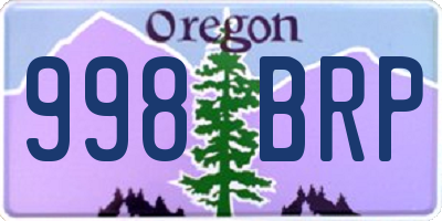 OR license plate 998BRP